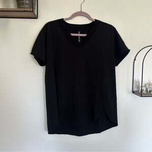 Athleta Black Zephyr V Neck Tee Size Small